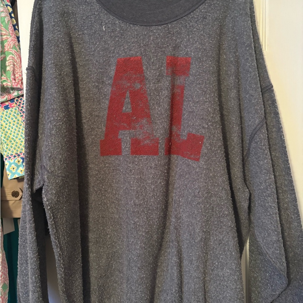 Gray Sweatshirt with Red 'AL' Print